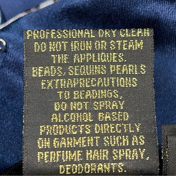 SIZE 4 GLAMOUR BY TERANI COUTURE FORMAL DRESS ALINE BLUE FLORAL GEMSTONE - Picture 15 of 15